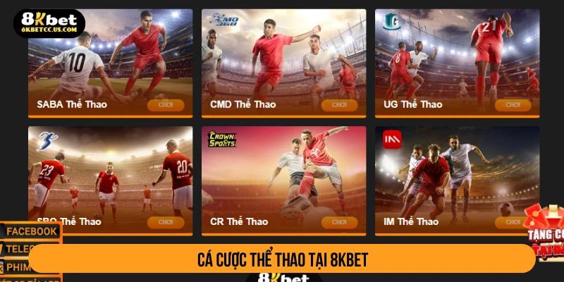 8KBET cung cấp nhiều sảnh cược thể thao hấp dẫn