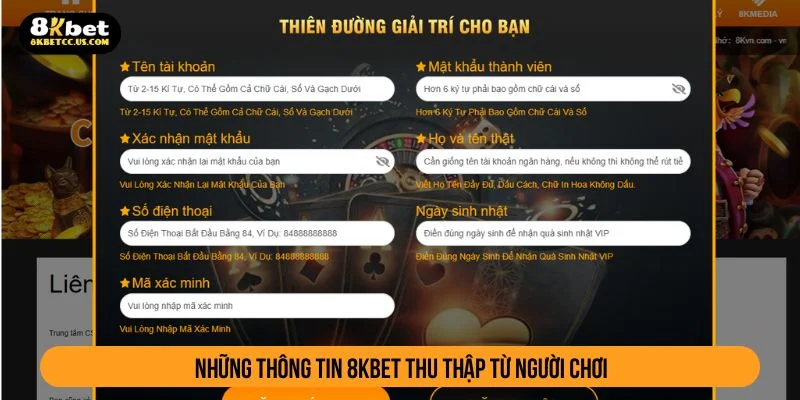 Nhà cái cam kết chỉ thu thập những thông tin cơ bản nhất