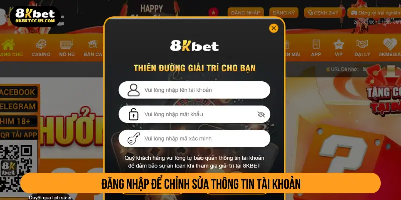 Đăng nhập để chỉnh sửa thông tin tài khoản